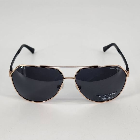 Kenneth Cole New York Gold Polarized Aviator Sunglasses Unisex - Picture 4 of 12